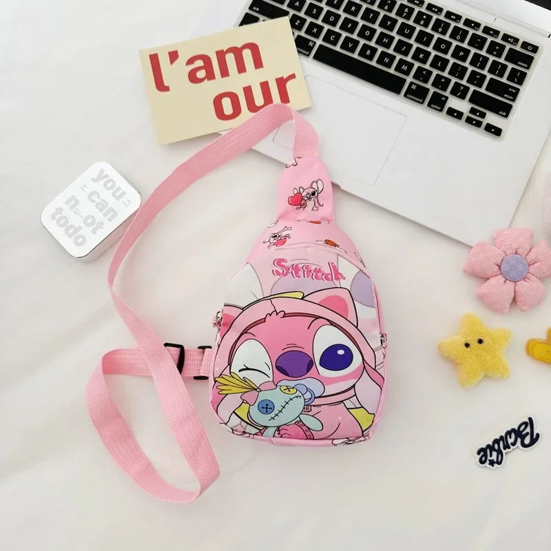 Cartoon Bear & Bunny Sling Chest Bag – Cute Anime Style Crossbody with Coin Pouch