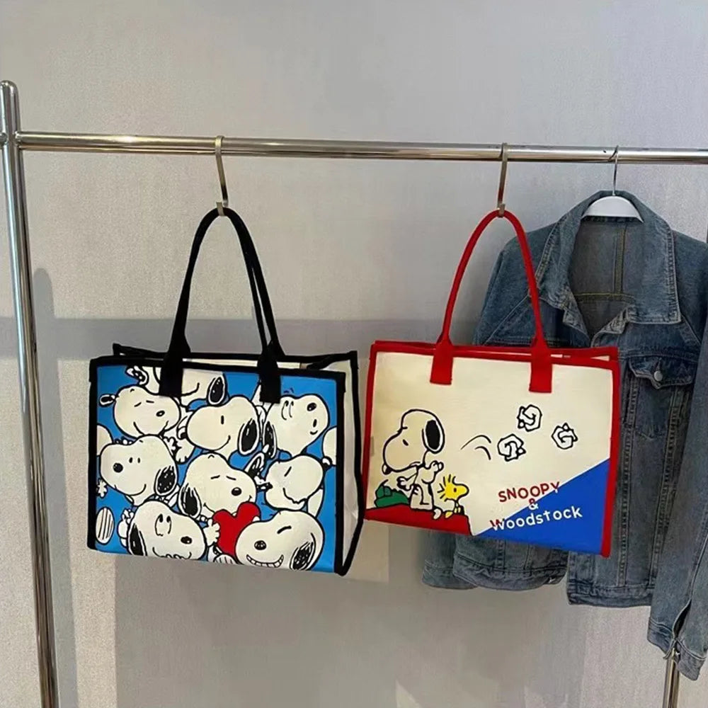 Kawaii Cartoon Canvas Tote – Cute Satchel Backpack for Daily Use