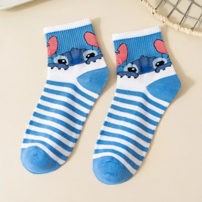 5-Pair Kawaii Cartoon Socks – Cozy Mid-Tube Cotton Socks for Kids
