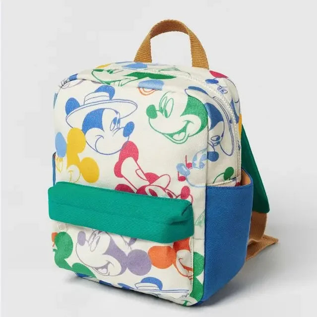 Cartoon Mouse Canvas Backpack – Large Capacity School & Travel Bag