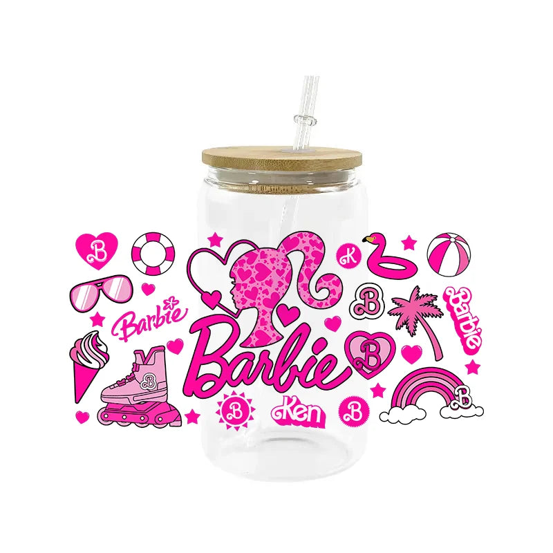 Kawaii Pink Cup Wrap – 16 oz Reusable Decal Sticker for Tumblers