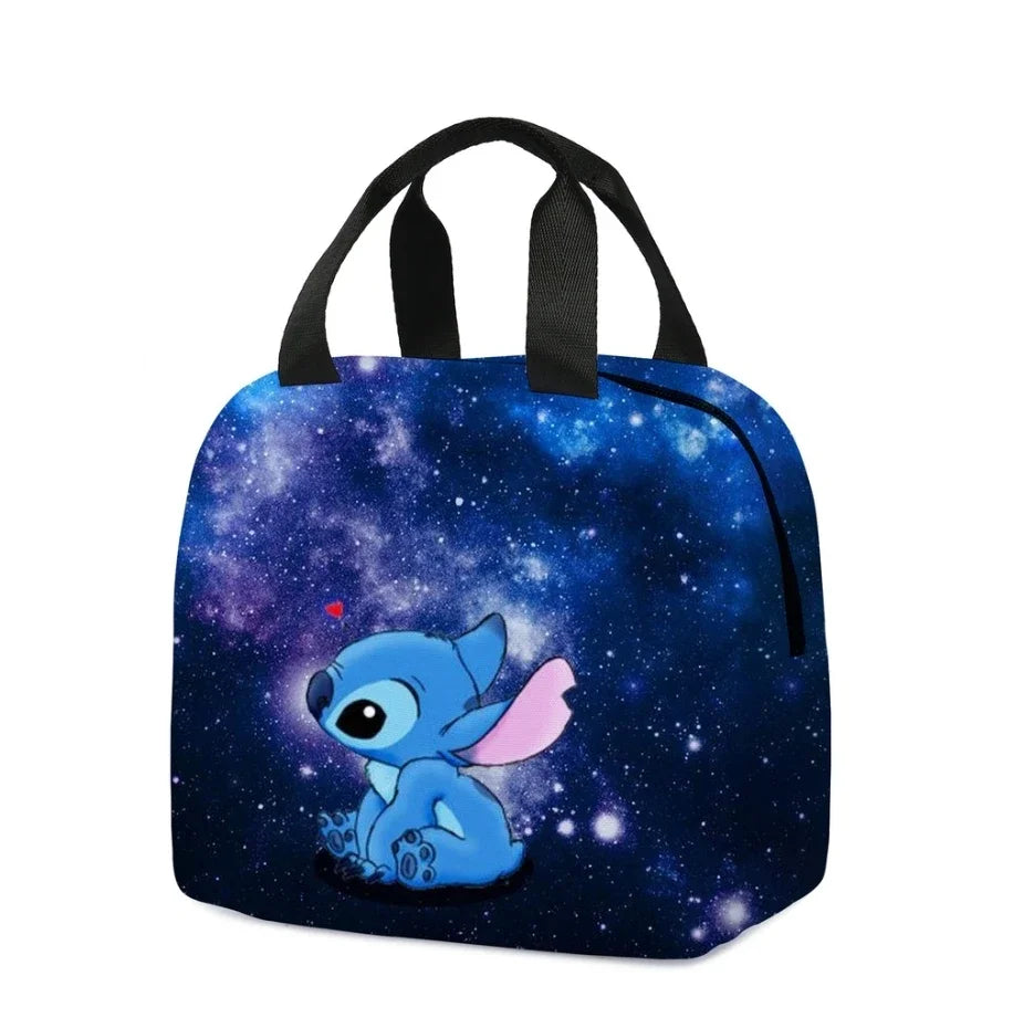 Blue Alien Cartoon Lunch Bag – Insulated Kids Cooler Tote
