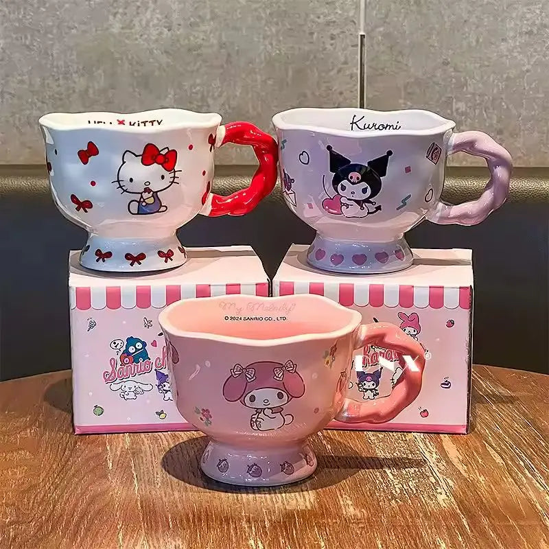 Cute Ceramic Mug – Pastel Breakfast Cup for Milk, Coffee, or Tea