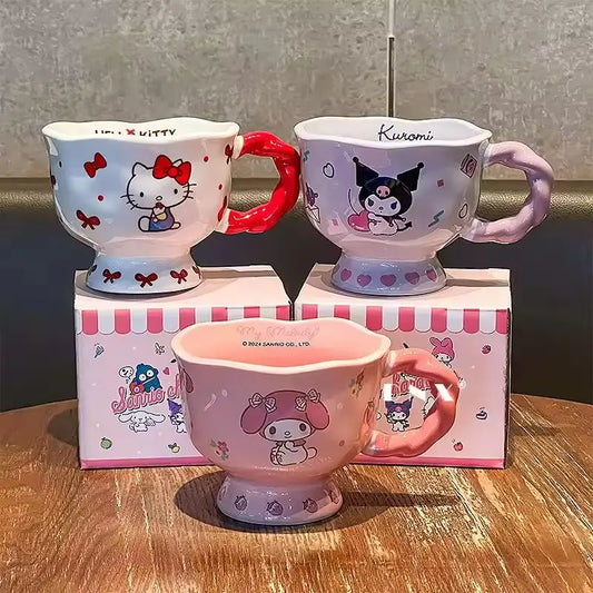 Cute Ceramic Mug – Pastel Breakfast Cup for Milk, Coffee, or Tea