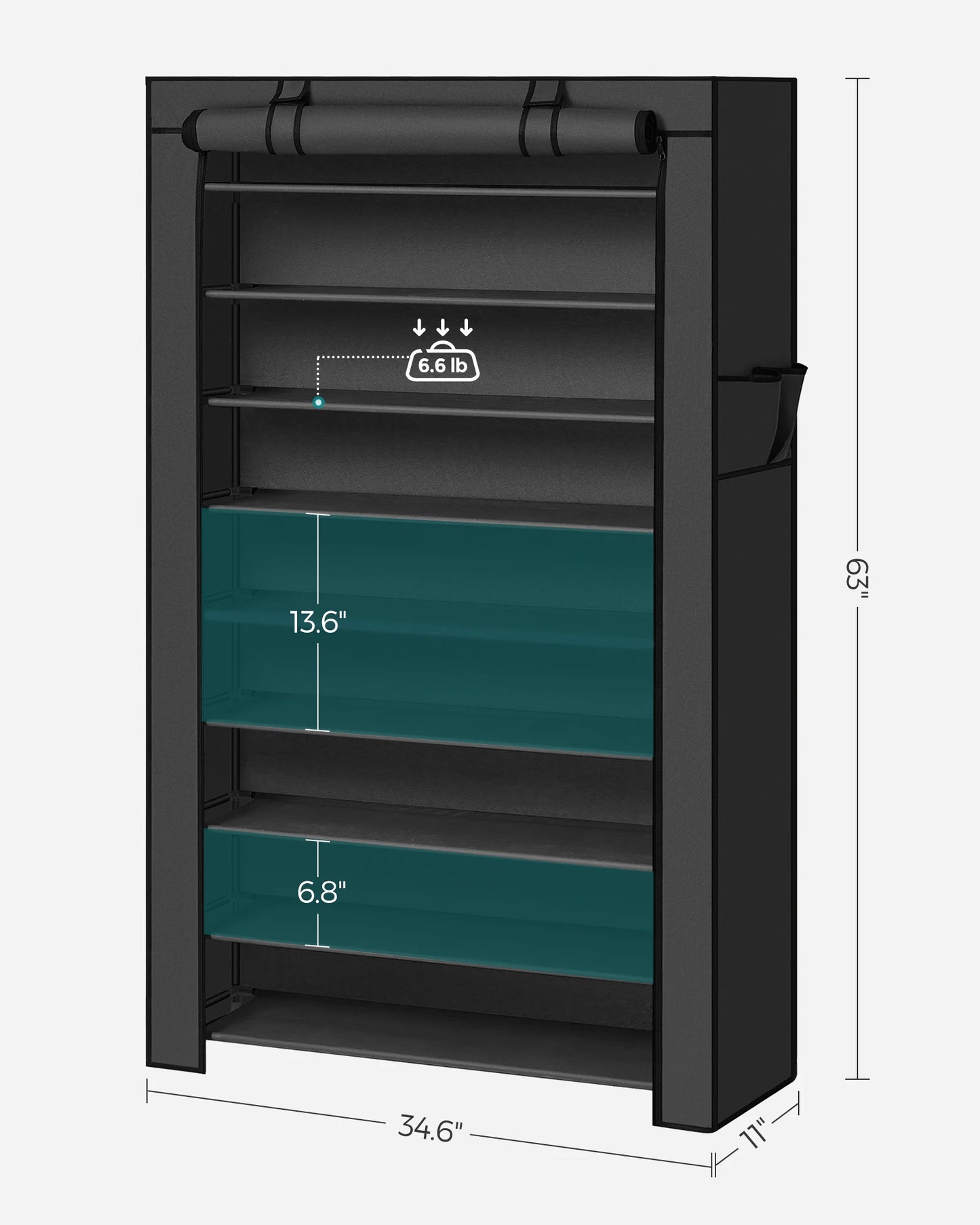 9-Tier Shoe Rack – Holds 40–50 Pairs + Dustproof Cover