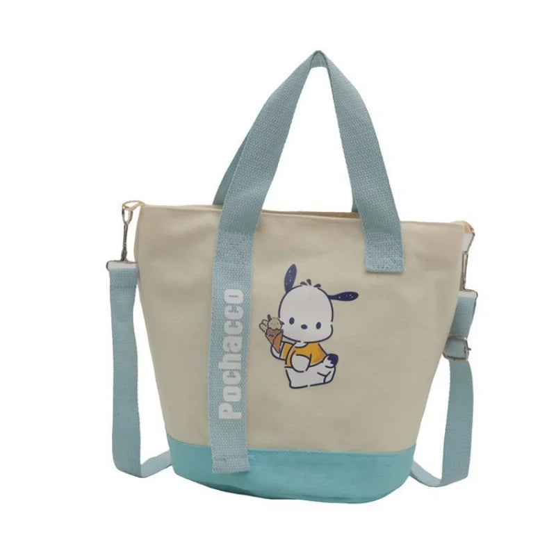 Kawaii Character Canvas Bucket Bag – Cute Crossbody & Handbag for Everyday Use