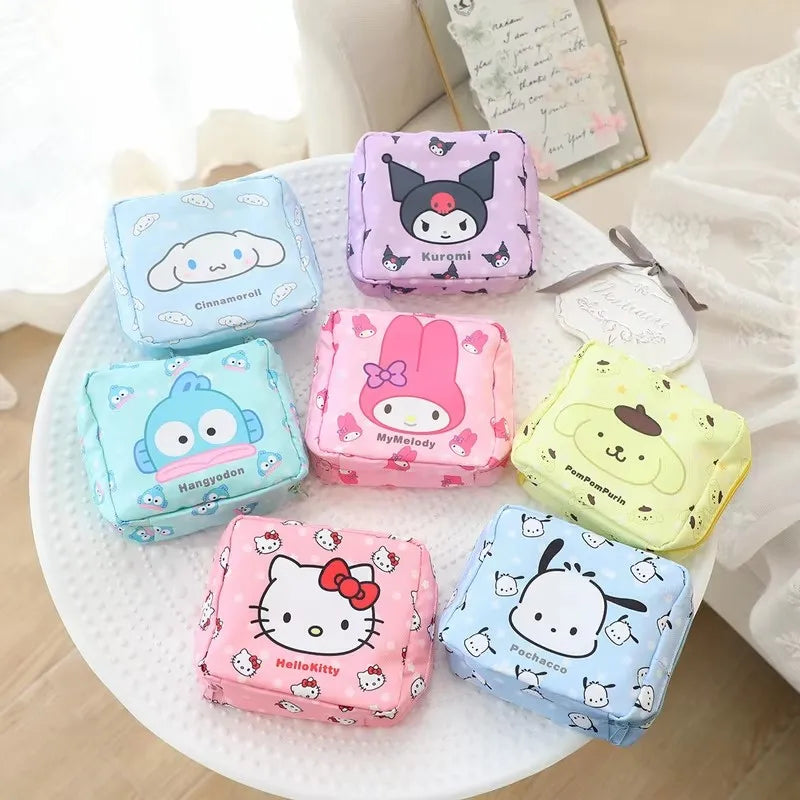 Kawaii Pink Pouch – Small Storage Bag with Zipper