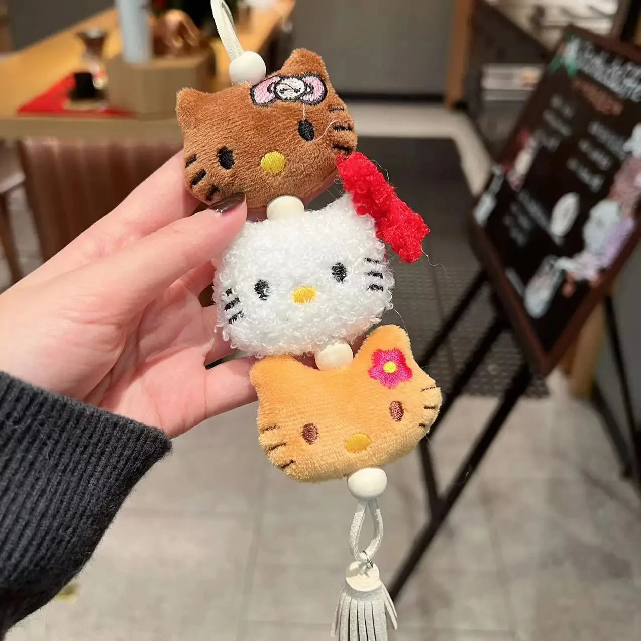 Kawaii Cartoon Cat Keychain – Cute Bag & Car Charm Pendant