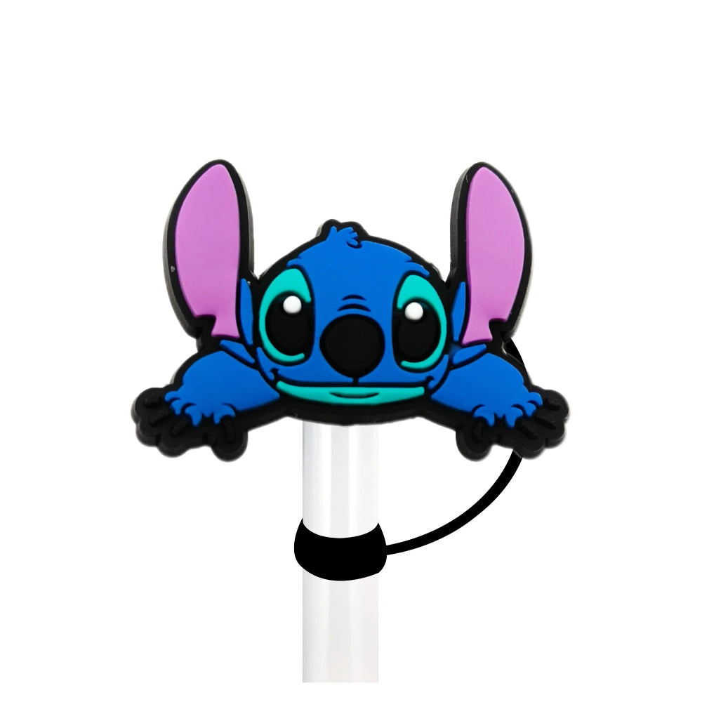 Cute Blue Cartoon Straw Toppers – Dust-Proof Covers for 9–10mm Straws