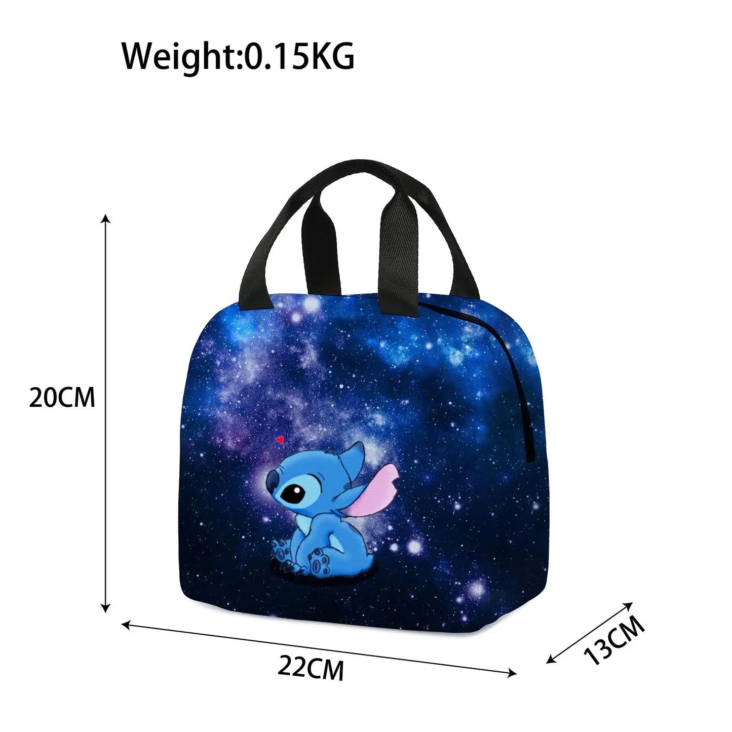 Blue Alien Cartoon Lunch Bag – Insulated Kids Cooler Tote