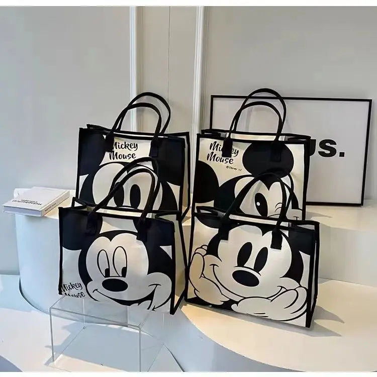 Kawaii Cartoon Canvas Shoulder Bag – Large Capacity Work Tote for Women