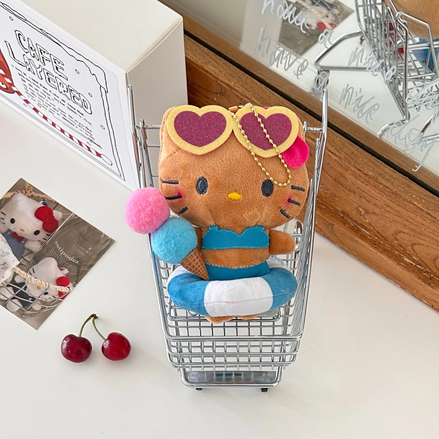Kawaii Hawaiian Plush Keychain – 10-Style Cartoon Character Charm