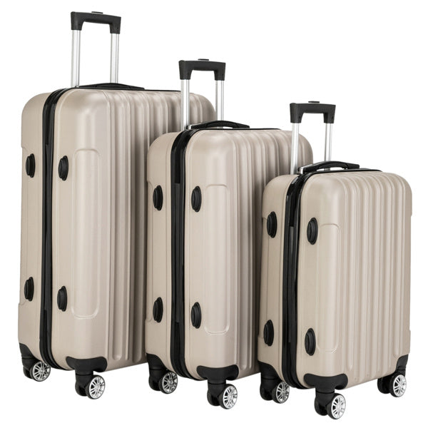Ready to Fly Luggage Set – 3-Piece Spinner Suitcases, Champagne (20"–28")