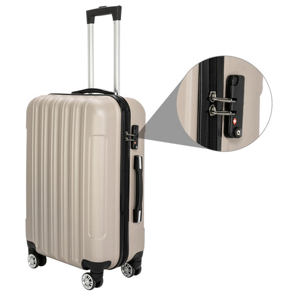 Ready to Fly Luggage Set – 3-Piece Spinner Suitcases, Champagne (20"–28")