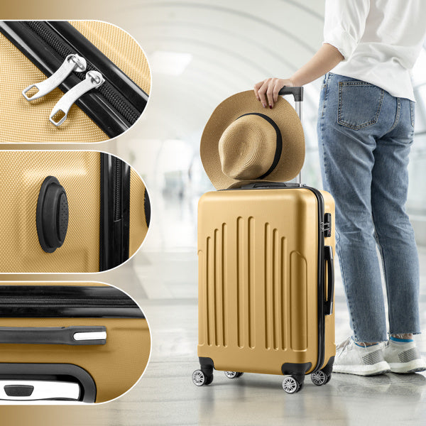 Mustard Yellow 4-Piece Luggage Set – Travel Spinner Suitcases (16” to 28”)