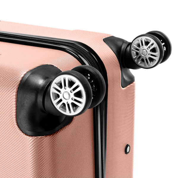 3-Piece Spinner Luggage Set – Rose Gold Travel Suitcases (20” 24” 28”)