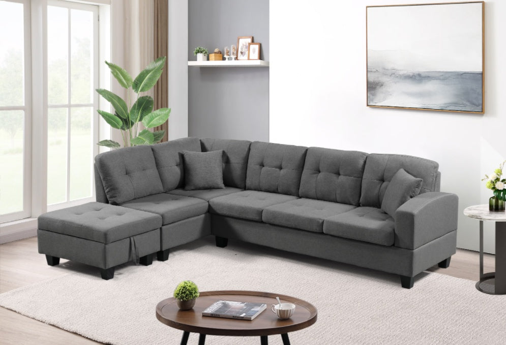 Convertible Sofa & Ottoman Set – Recyclable Cushion & Bed Function (104”W)